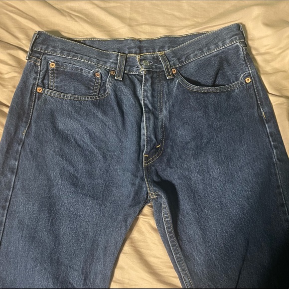 Dark Blue Levi 505 jeans size 34w 34l - Picture 2 of 5